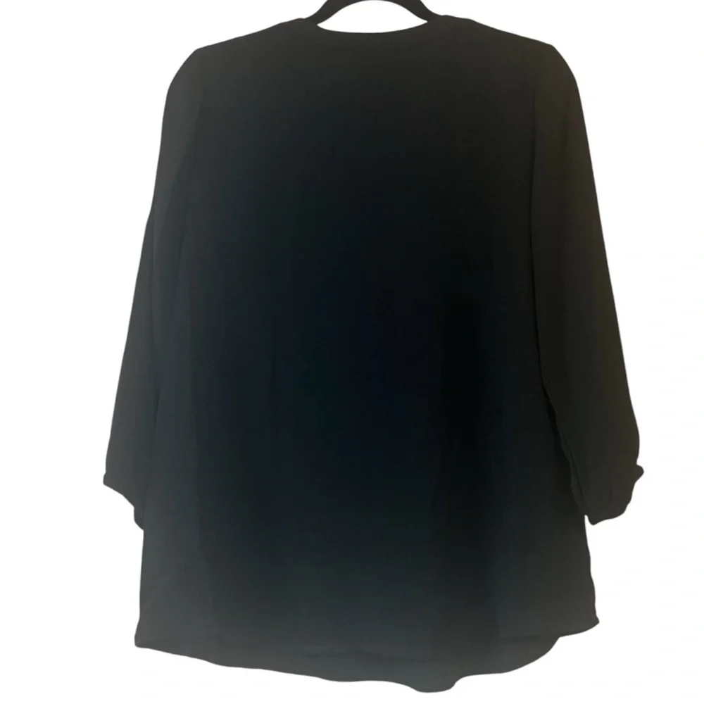 I.N. Studio Black Embroidered Women's Top - Picture 4 of 7